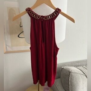 Vtg Y2K Guess Red  Babydoll  Top S Chain Neck